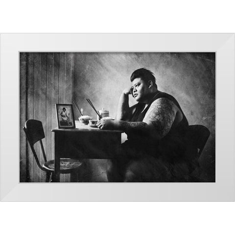 I Miss You-Mom White Modern Wood Framed Art Print by Satriani, Jay