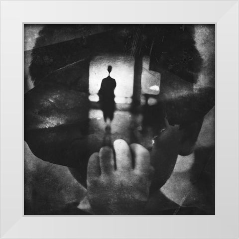 Unseen White Modern Wood Framed Art Print by Danial, Abi