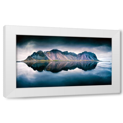 Stokksnes White Modern Wood Framed Art Print by Denijs, Wim