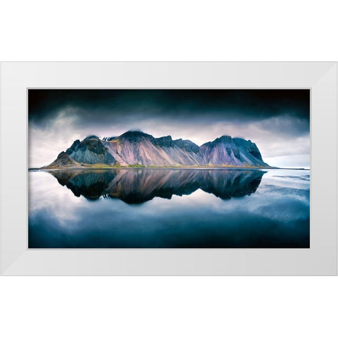 Stokksnes White Modern Wood Framed Art Print by Denijs, Wim