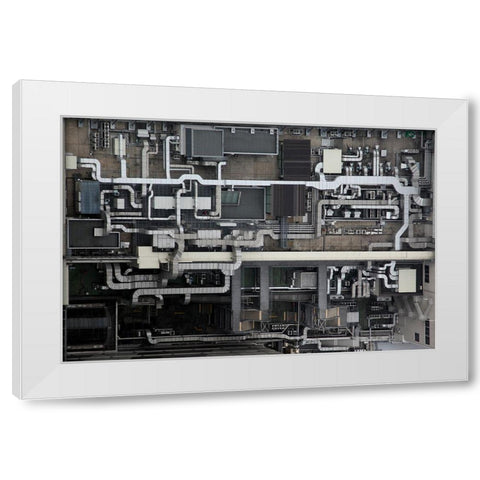 Circuit White Modern Wood Framed Art Print by Tajima, Koji