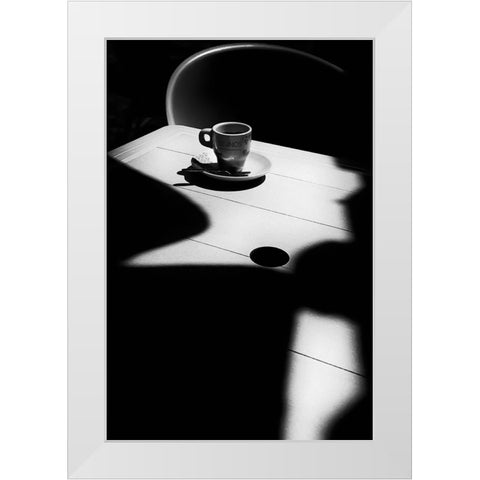 Coffee Time White Modern Wood Framed Art Print by Azevedo, Olavo