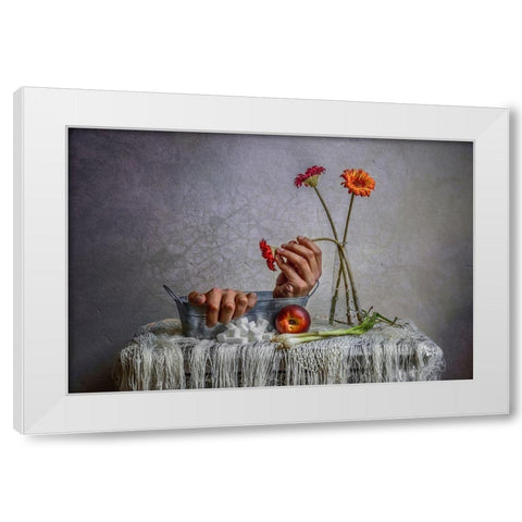 Still Life White Modern Wood Framed Art Print by Ahekian, Haik