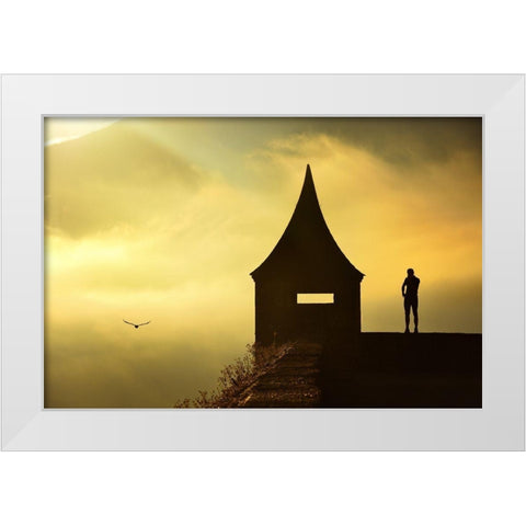 Freedom White Modern Wood Framed Art Print by Kovop