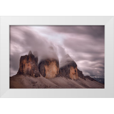 Foggy Cover White Modern Wood Framed Art Print by Serra, Damiano