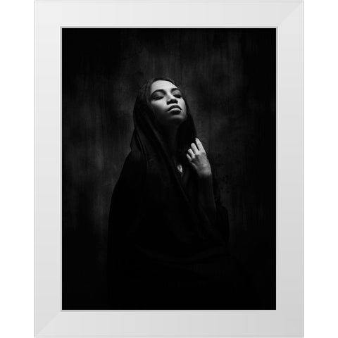The Pieta White Modern Wood Framed Art Print by Fadhlullah, Muhammad