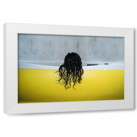 Mujer Baapaindose White Modern Wood Framed Art Print by Davizosco