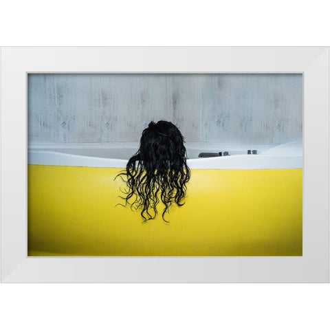 Mujer Baapaindose White Modern Wood Framed Art Print by Davizosco