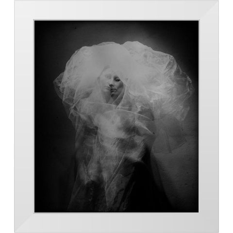Medusa White Modern Wood Framed Art Print by Vasiliev-Apostol, Yaroslav