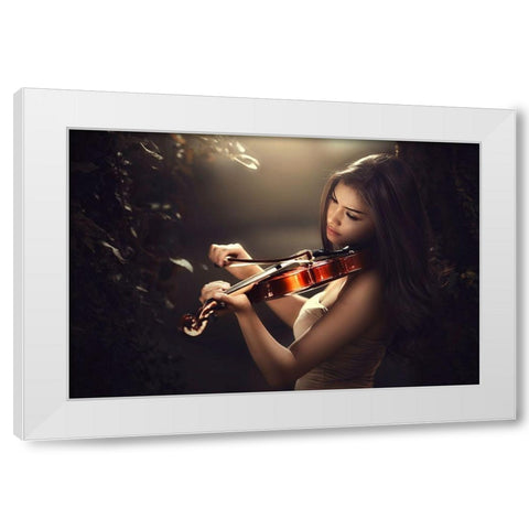 Love Song White Modern Wood Framed Art Print by Lee, Ivan
