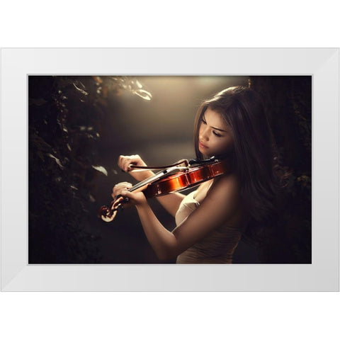 Love Song White Modern Wood Framed Art Print by Lee, Ivan