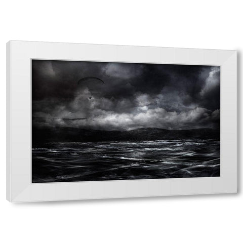 Free As A Bird White Modern Wood Framed Art Print by Marthinussen, Willy