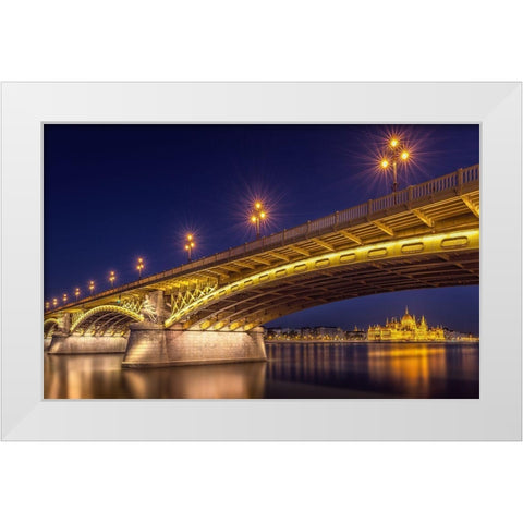 A View Of Budapest White Modern Wood Framed Art Print by D Morkeberg, Thomas