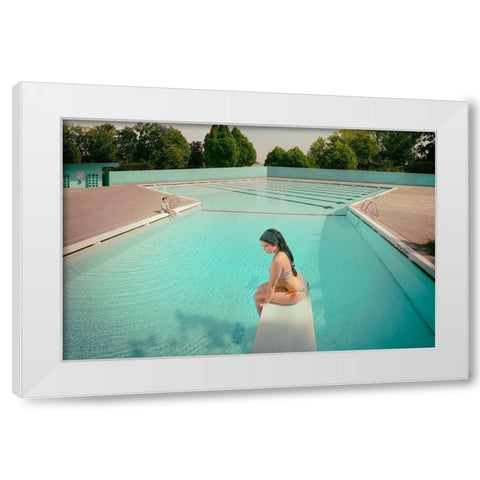 Love Illusion ( Series #4 ) White Modern Wood Framed Art Print by Tong, Fang