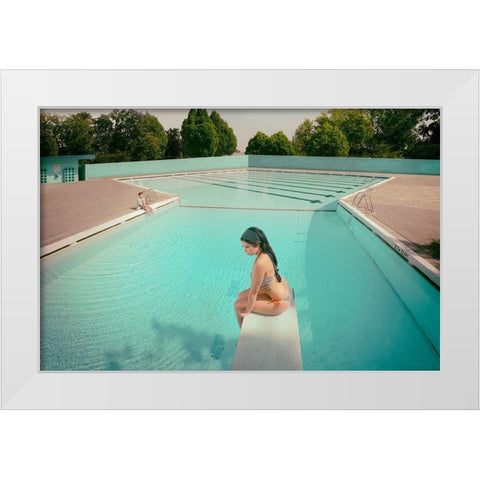 Love Illusion ( Series #4 ) White Modern Wood Framed Art Print by Tong, Fang