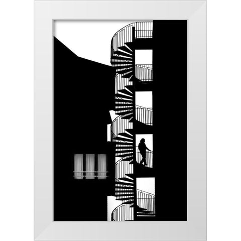Silhouette White Modern Wood Framed Art Print by Della Latta, Massimo