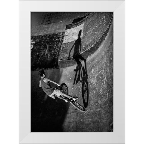 Fighting My Self White Modern Wood Framed Art Print by Teixeira, Agostinho