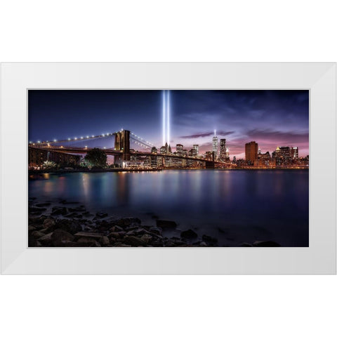 Unforgettable 9-11 White Modern Wood Framed Art Print by De La, Javier