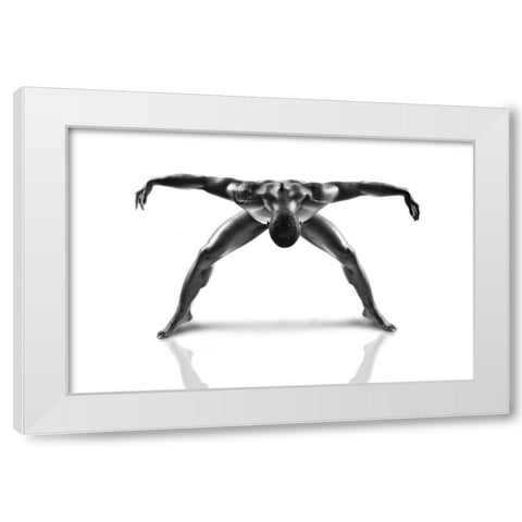 Metallic Nude 3 White Modern Wood Framed Art Print by JLP