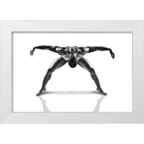 Metallic Nude 3 White Modern Wood Framed Art Print by JLP