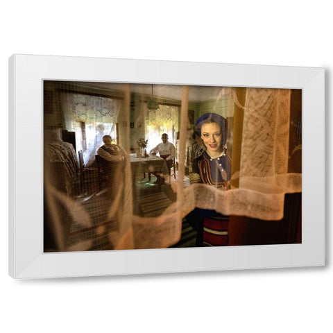 Girl From Ivanovo White Modern Wood Framed Art Print by M. Babovic, Dragan