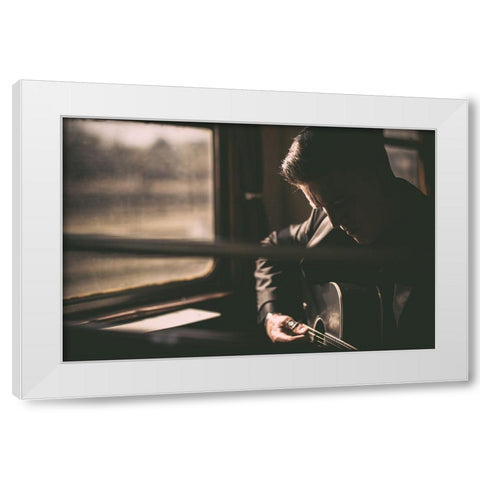 The Sound Of  Your Heart White Modern Wood Framed Art Print by Jasper Blum, David