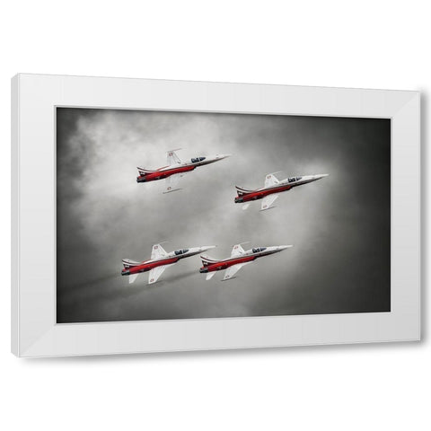 Patrouille Suisse White Modern Wood Framed Art Print by Leon