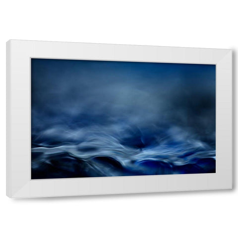 Blue Fantasy White Modern Wood Framed Art Print by Marthinussen, Willy