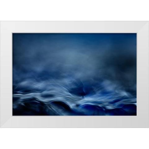 Blue Fantasy White Modern Wood Framed Art Print by Marthinussen, Willy