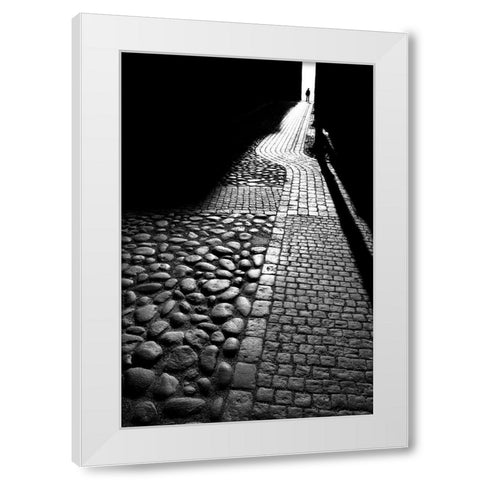 Narrow Street White Modern Wood Framed Art Print by Johansson, Bror