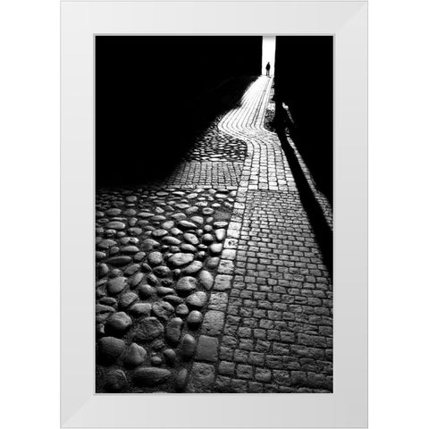 Narrow Street White Modern Wood Framed Art Print by Johansson, Bror