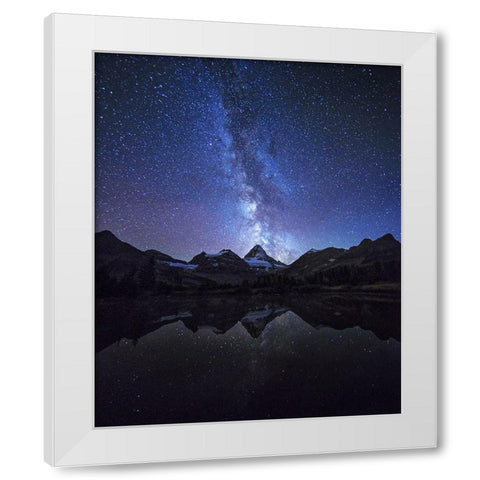 Million Stars White Modern Wood Framed Art Print by Chantaravisoot, Naphat