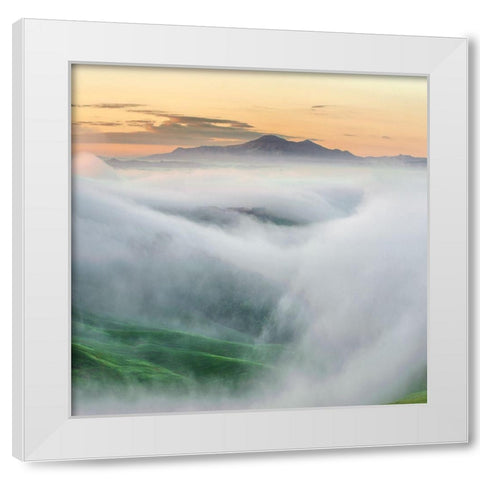 Foggy Morning White Modern Wood Framed Art Print by Pawlak, Jarek