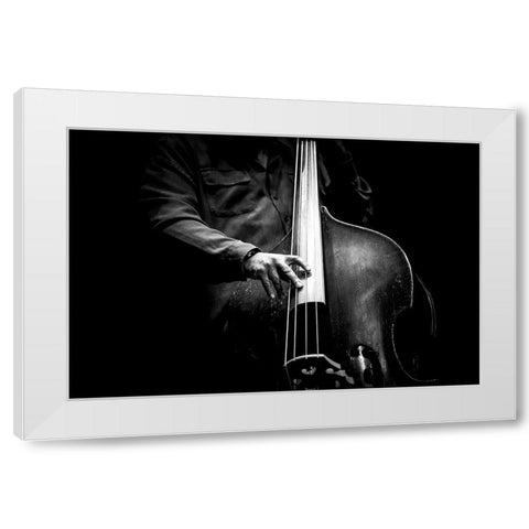 Jazz White Modern Wood Framed Art Print by Simoes, Goncalo