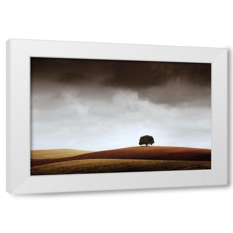 Tuve Que Pararme Al Verla White Modern Wood Framed Art Print by Merchan, Alberto
