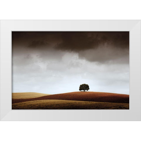Tuve Que Pararme Al Verla White Modern Wood Framed Art Print by Merchan, Alberto