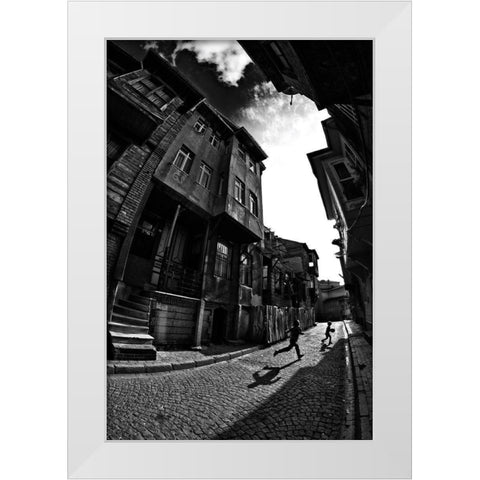 The Game White Modern Wood Framed Art Print by Sevim, Ozden