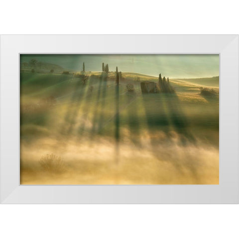 Mist... White Modern Wood Framed Art Print by Browko, Krzysztof