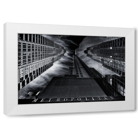 M E T R O P O L I T A N White Modern Wood Framed Art Print by De La, Javier