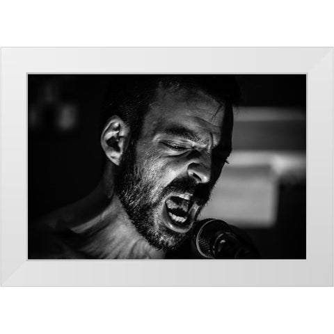 Scream!! White Modern Wood Framed Art Print by Palacios Prieto, Javier