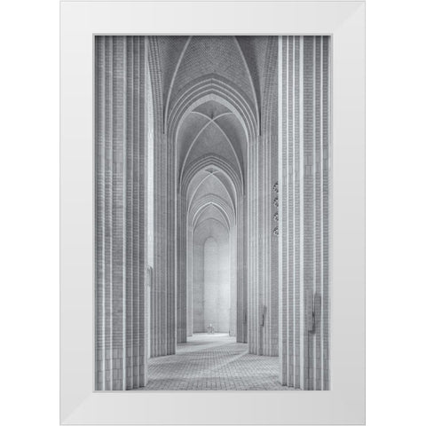 Grundtvigs Kirke White Modern Wood Framed Art Print by Fleckenstein, Martin