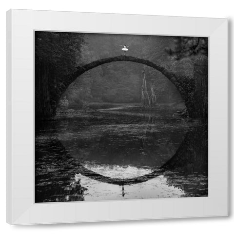 Ring White Modern Wood Framed Art Print by Koztowski, tukasz