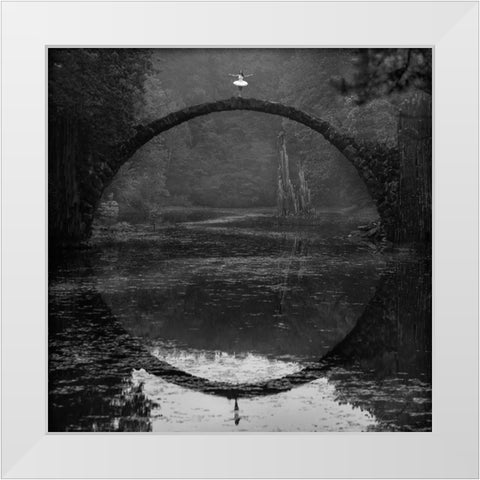 Ring White Modern Wood Framed Art Print by Koztowski, tukasz