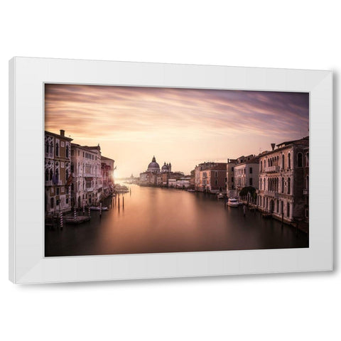 Venice White Modern Wood Framed Art Print by Muntean, Dan