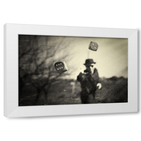 Alea Iacta Est White Modern Wood Framed Art Print by Dan, Bez