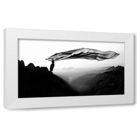 Free As The Wind White Modern Wood Framed Art Print by Odorizzi, Patrick
