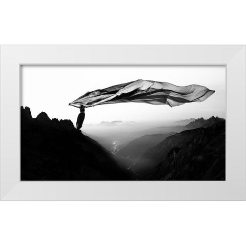 Free As The Wind White Modern Wood Framed Art Print by Odorizzi, Patrick