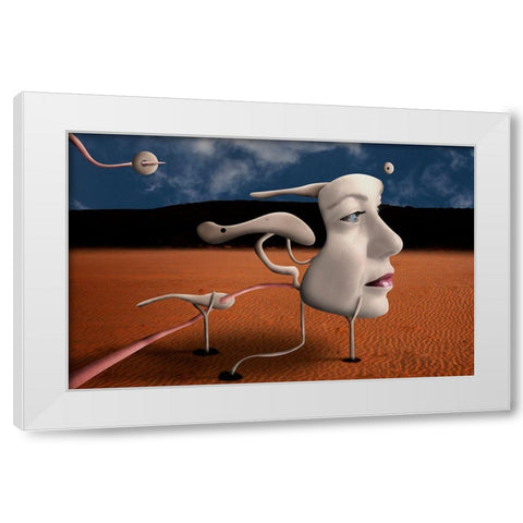 A Tribute To Salvdor Dalan White Modern Wood Framed Art Print by Petrini, Alessandro