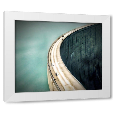The Dam ... White Modern Wood Framed Art Print by Cseresnjes, Anna