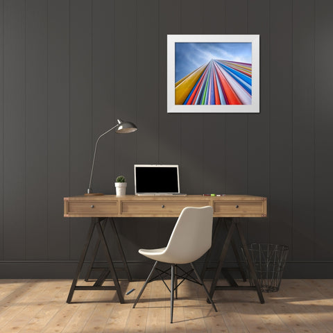 Rainbow From A Cloud White Modern Wood Framed Art Print by Jonas, Nadav